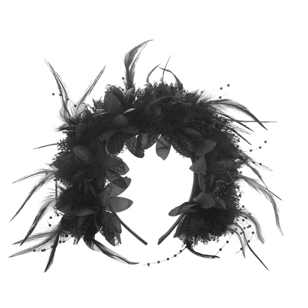 Halloween Flower Feather Headband Costume Party Headpieces for Women