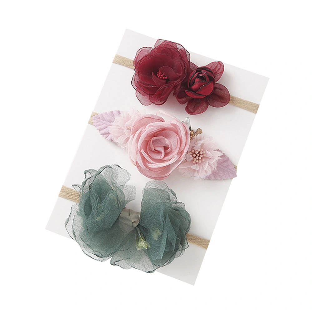 Baby Girl Headbands, Soft Elastic Flower Hair Accessories Photo Props