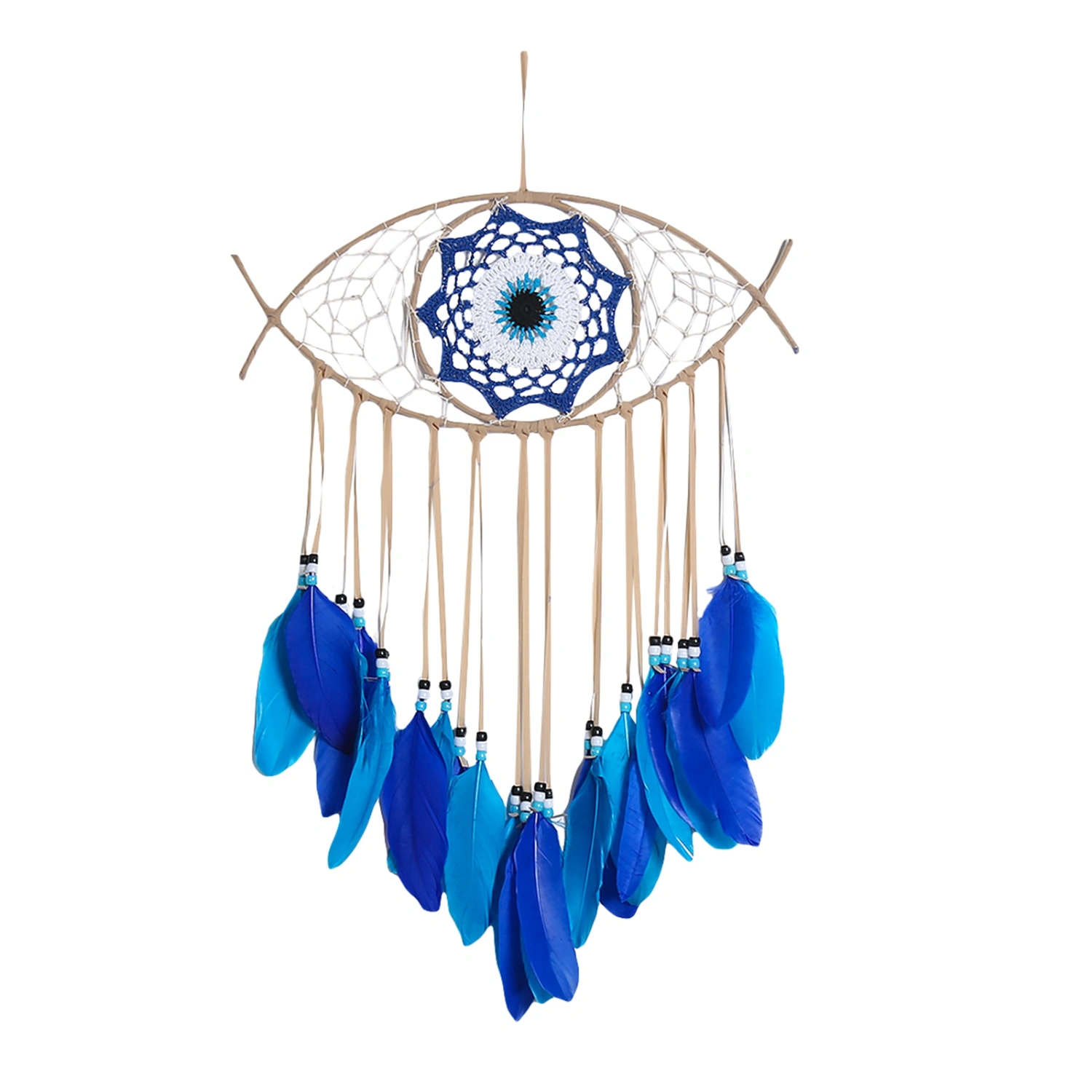 Evil Eye Dream Catchers Dreamcatcher Macrame Wall Art with Feathers