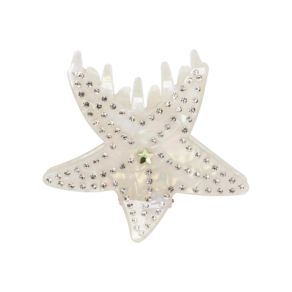 Elegant Starfish Rhinestone Hair Clips Pentagram Claws Shark Clip