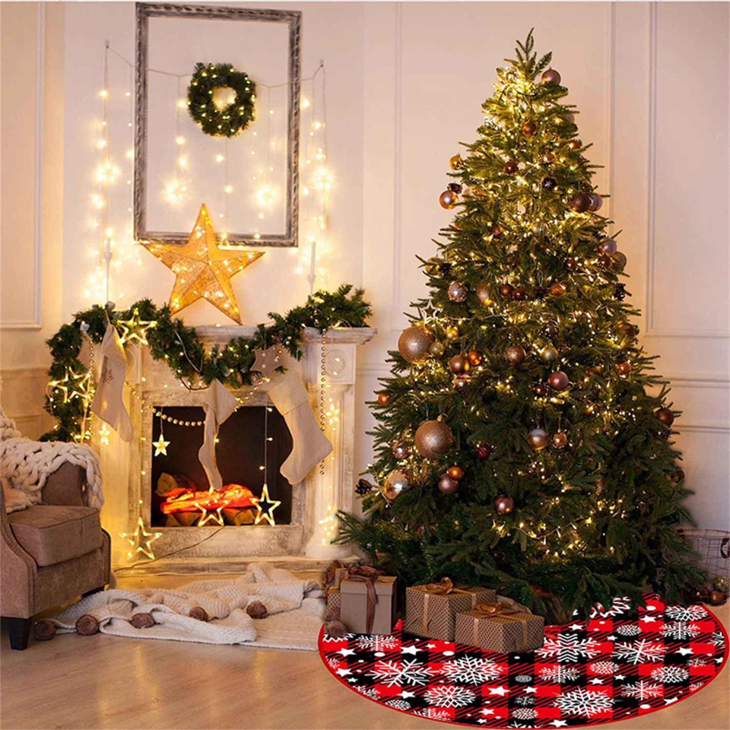 Christmas Tree Skirt, Christmas Tree Mat Decoration Home Decor