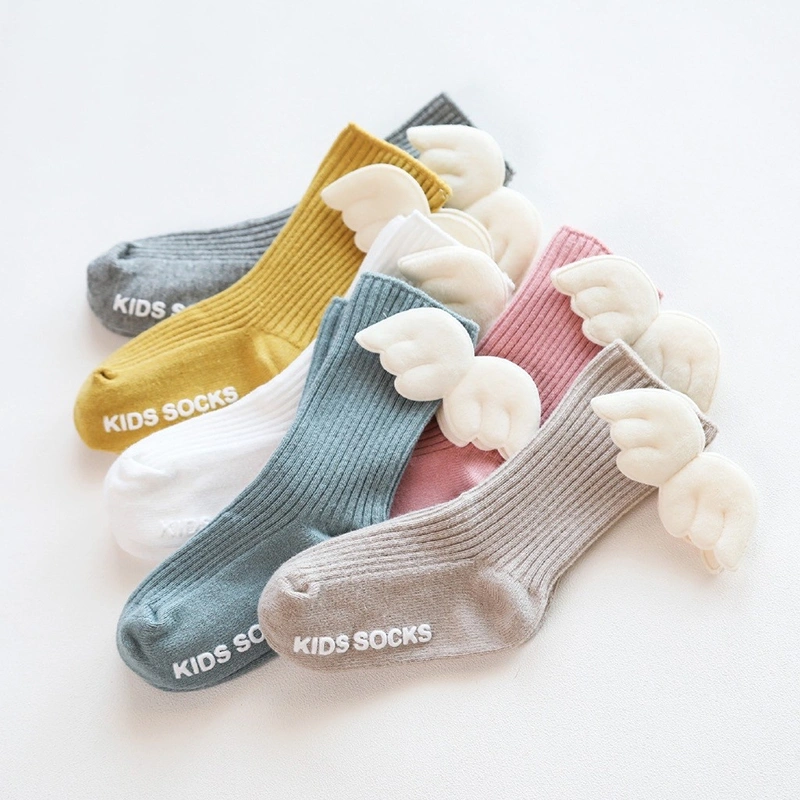 Babies Non-slip Ribbed Cloth Stockings, Letters Print Cotton Socks