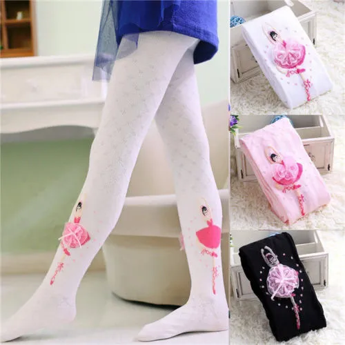 Girls Ballet Princess Stockings, Tights Pantyhose, Lace Print Stockings