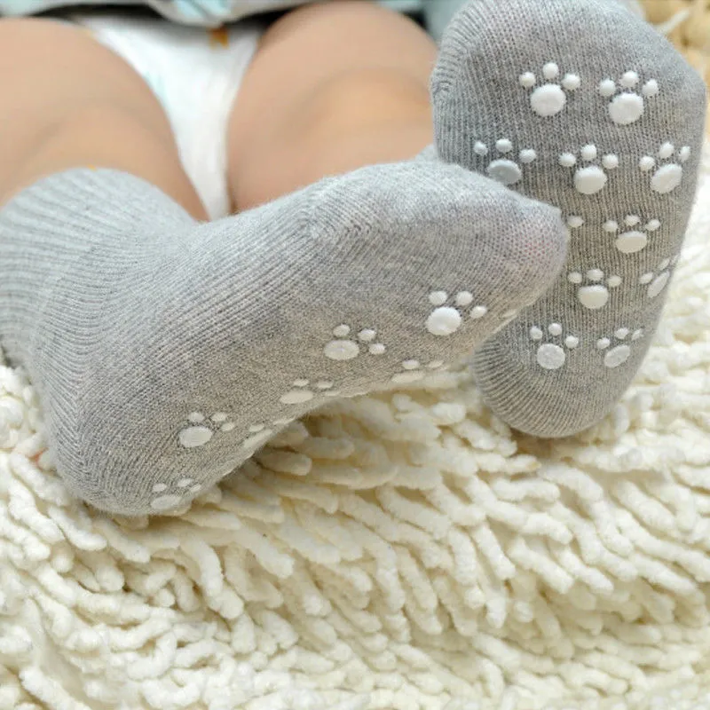 Babies' Solid Color Anti Slip Cotton Socks Rubbers Warm Socks