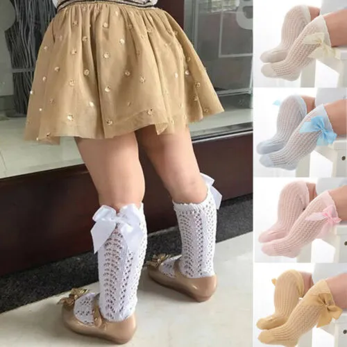 Baby Monochrome Socks Soft Bowknot Skin Friendly Stylish Trend Stockings