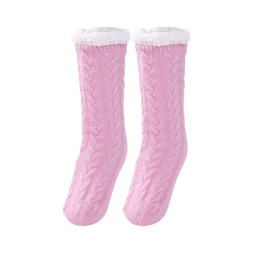 Women's Solid Color Warm Socks Winter Thickened Anti-Slipping Bed Socks