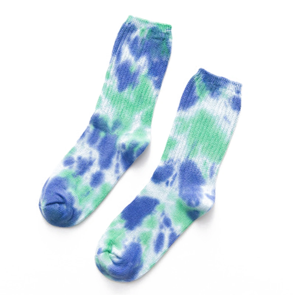 Female Socks, Girls Tie-Dye Print Long Tube Socks Cotton Stocking