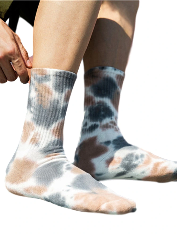 Men Women Tie-dye Cotton Socks Couples Leisure Tube Printing Socks