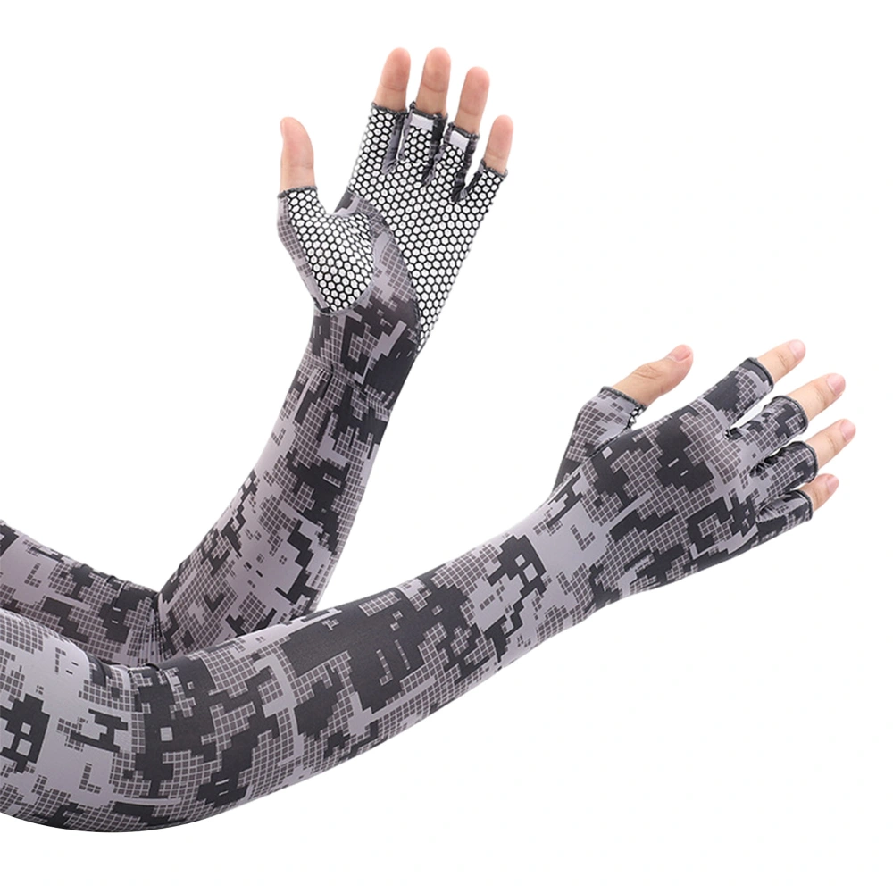 Unisex Print Half-Finger Protective Gloves, Multi-Color Non-Slip Hand Protector