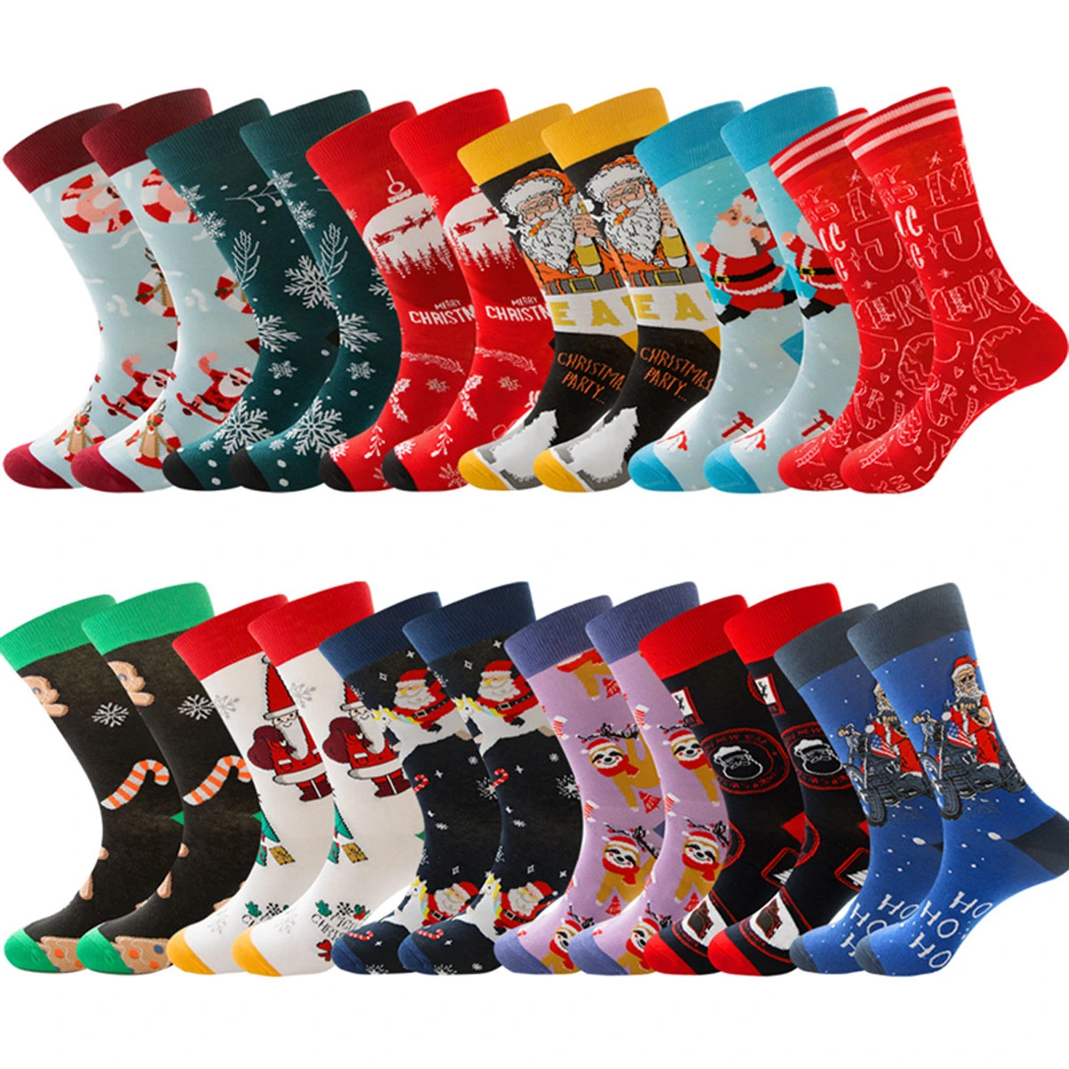 Fashion Christmas Socks for Women Men Stylish Cartoon Santa Claus Socks