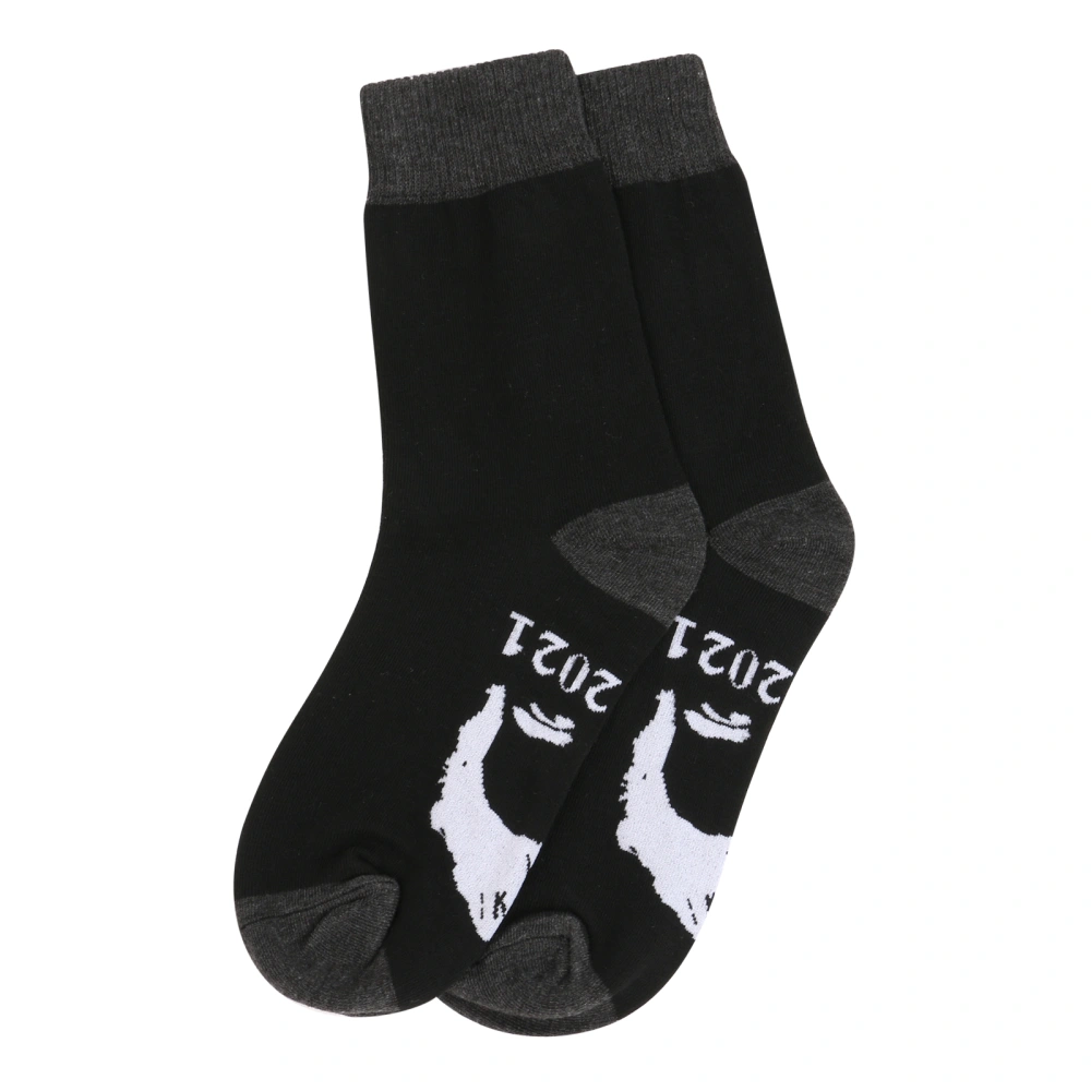 Unisex Novelty Funny Socks, Color Block Avatar Letter Casual Socks