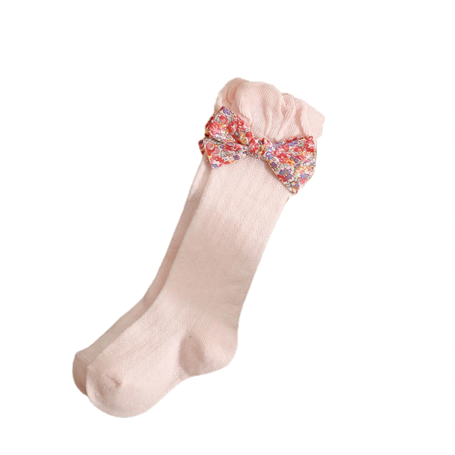 Baby Girls Stockings, Bow Knot and Printed Pattern Cotton Socks