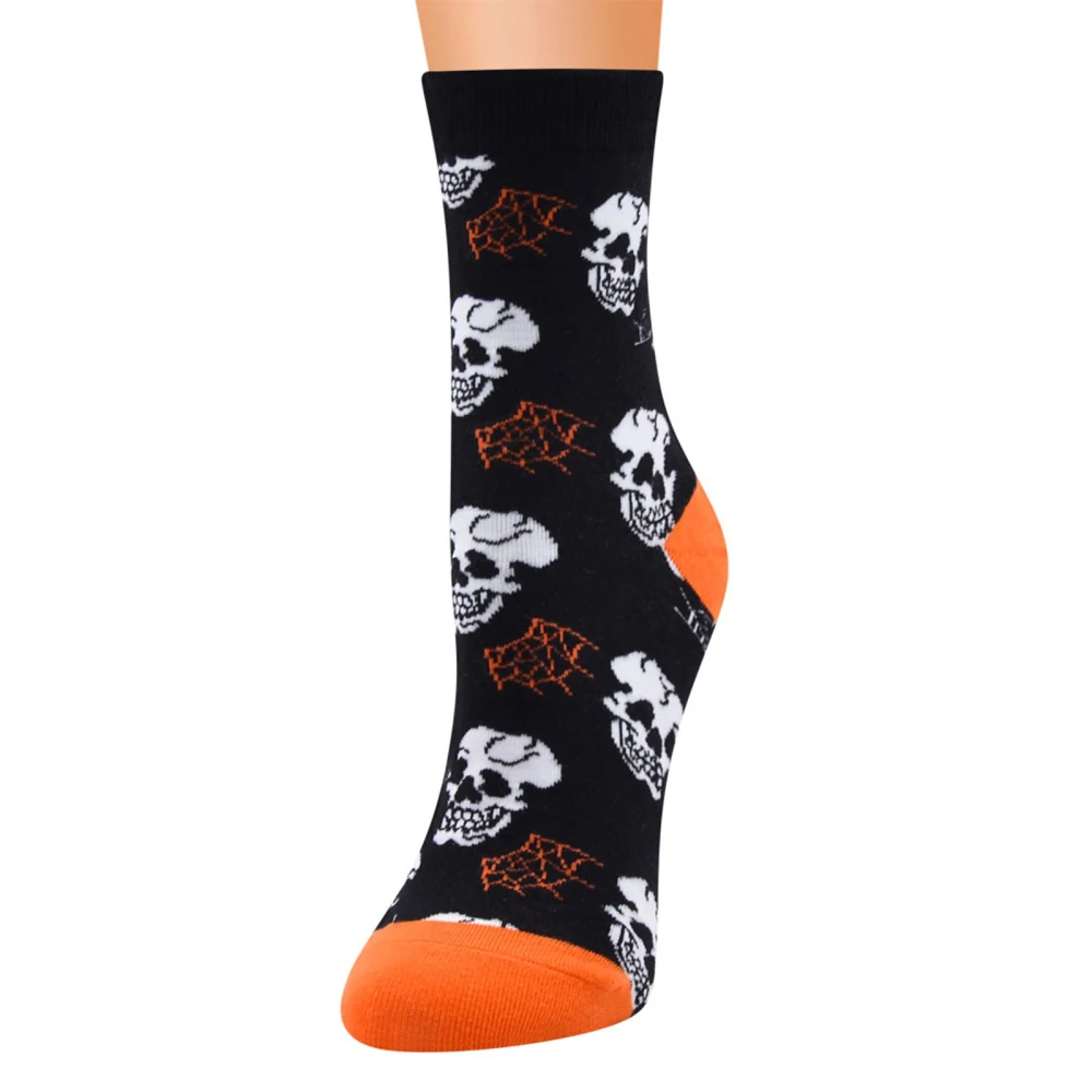 Halloween Women Knee-high Stockings, Cartoon Mid-calf Length Socks