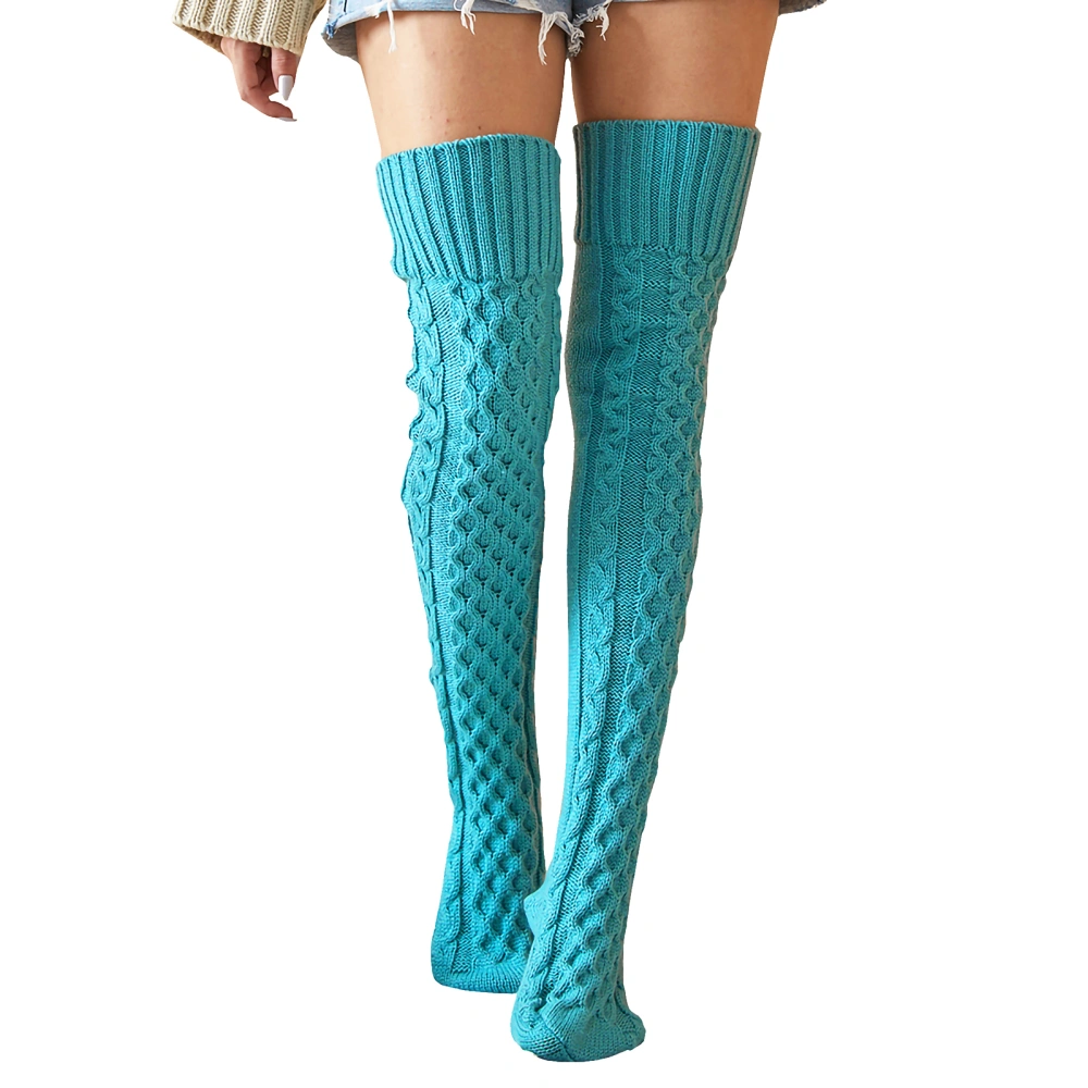 Female Knitted Stocking, Solid Color Knee-High Socks Long Tube Socks