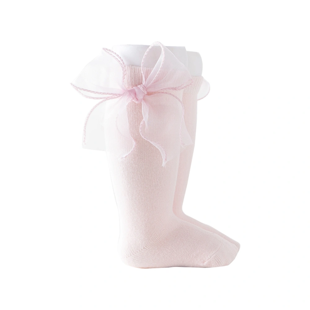 Baby Girls Knee-high Stockings, Ribbon Bow Mid-calf Length Socks