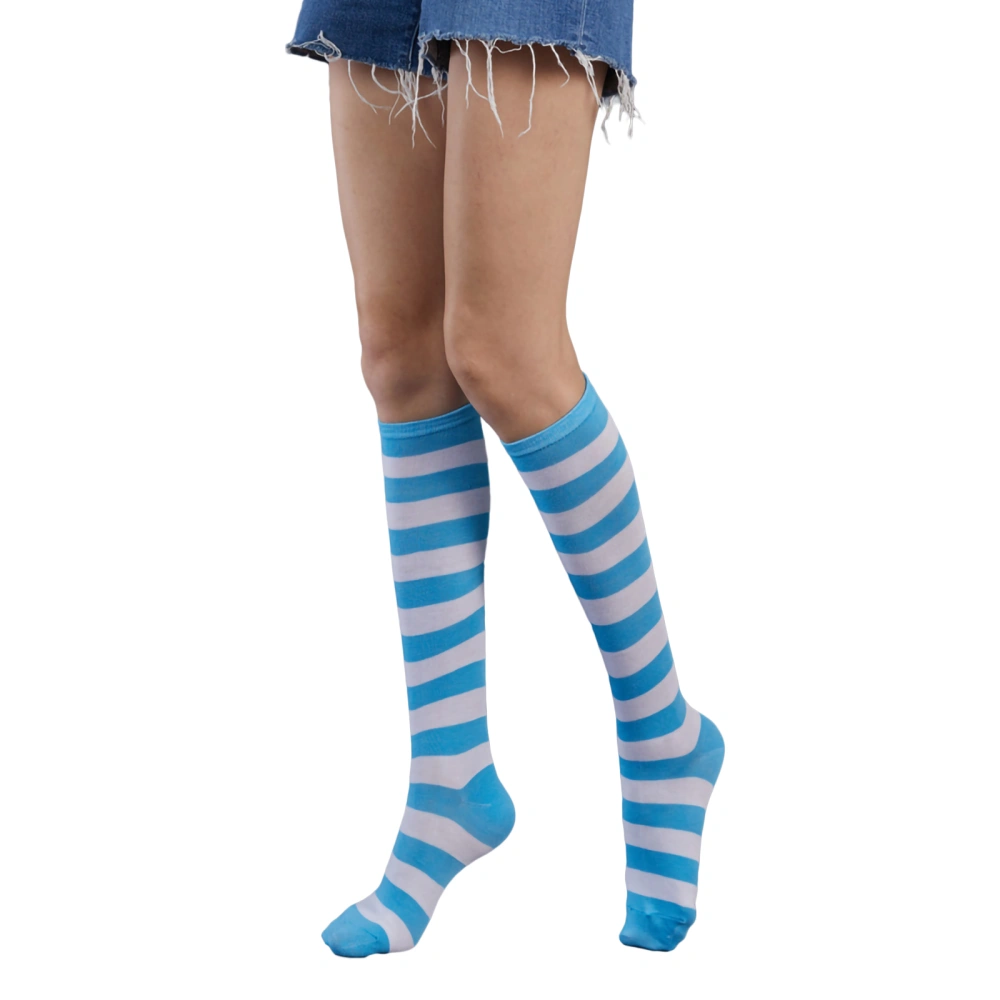 Woman Knitting Socks Striped Middle Tube Dance Role Play Socks