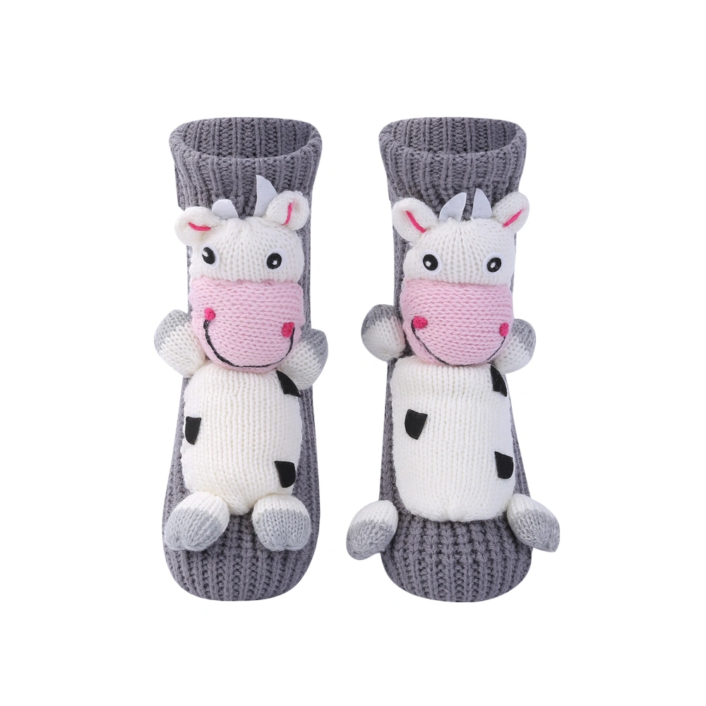 Women Cartoon Floor Socks, 3D Animals/Snowman Knitted Floor Socks