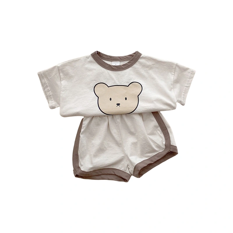 Toddler Baby Shorts Suits, Short Sleeve Bear T-Shirt + Short Pants Set