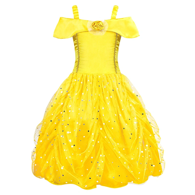 Girls Dress, Off Shoulder Mesh Sequins Tulle Animation Cosplay Dress