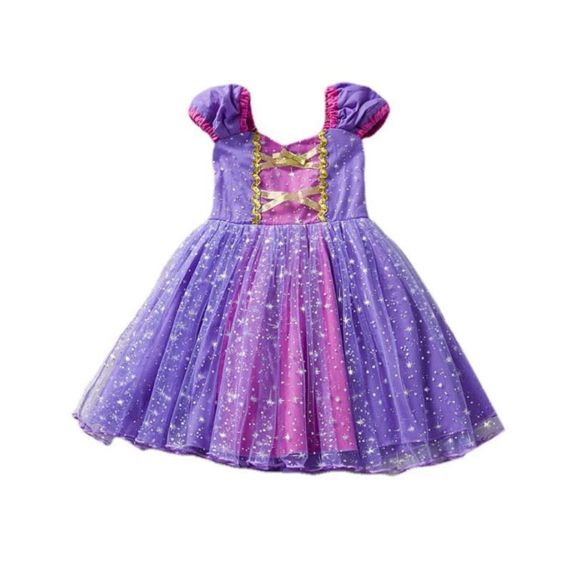 Girl’s Tulle Dress, Sleeveless Stars Print Patchwork Princess Dress