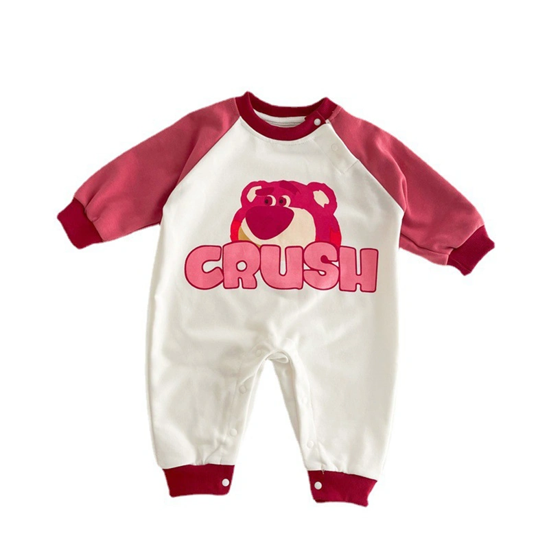 Infant Baby Spring Jumpsuit, Bear Letter Print Long Sleeve Romper