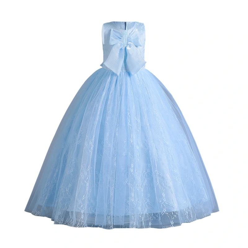 Little Girls Party Dress, Sleeveless Bow Front Princess Tulle Dress