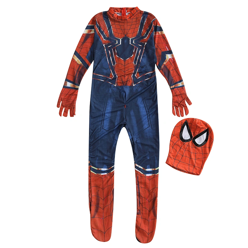 Kids Halloween Long Sleeve Spiderman Cosplay Costume with Headgear