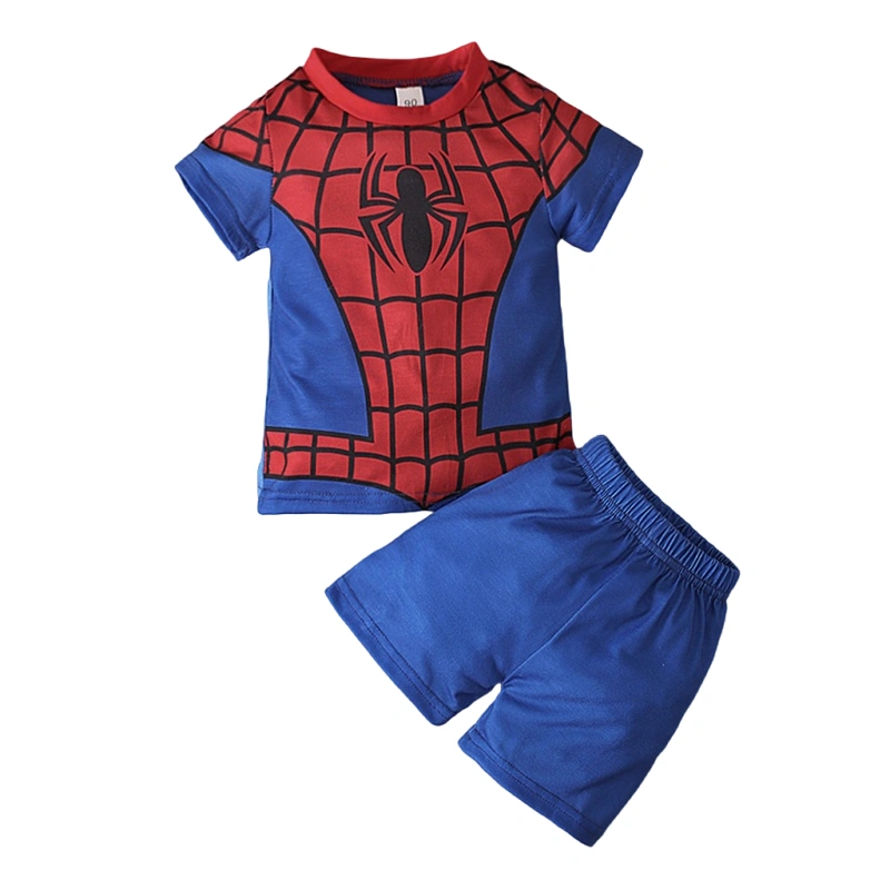 Boy Summer Clothes Marvel Spider-Man Print Short Sleeve T-Shirt Shorts