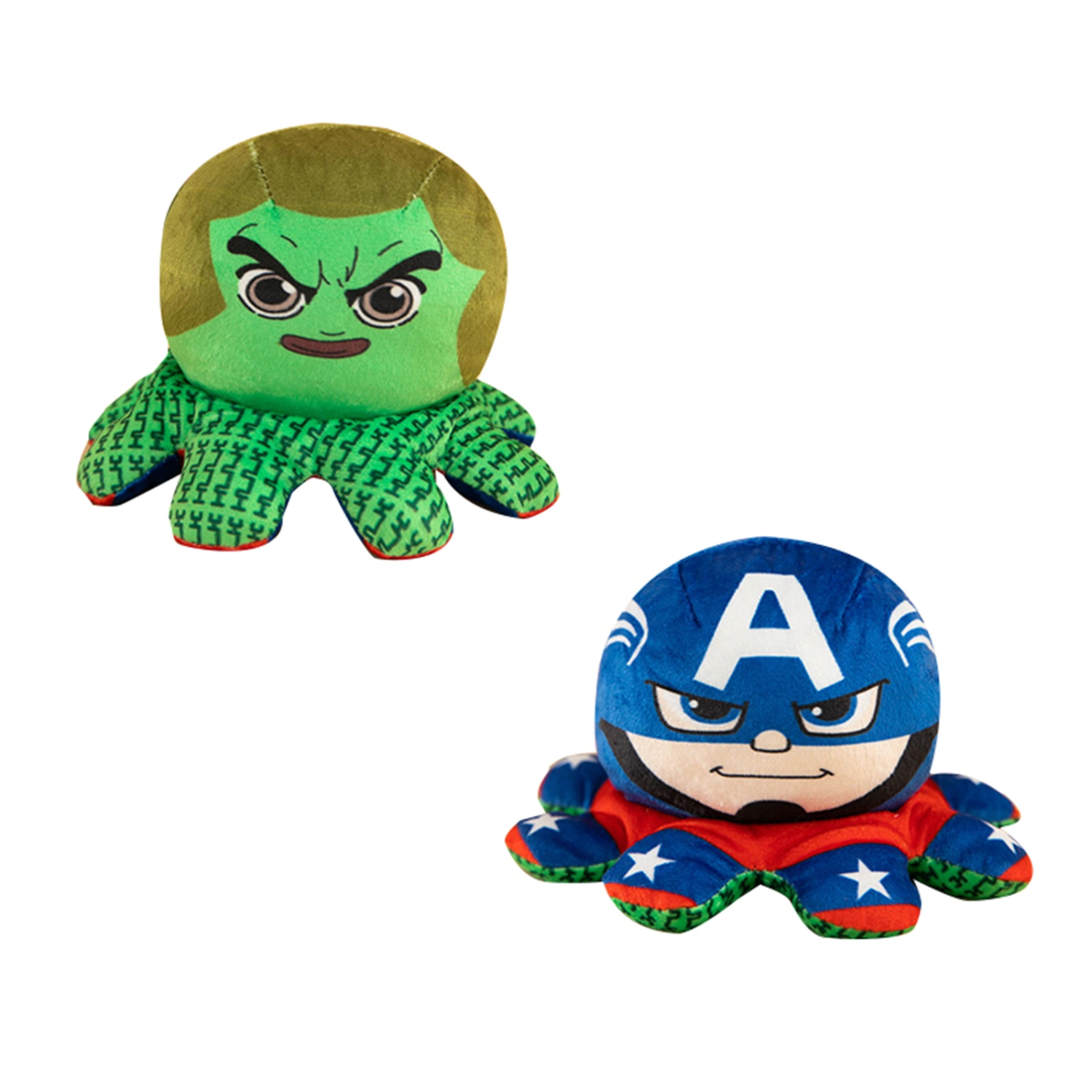 Reversible Octopus Plush Toy Super Hero Stuffed Animal Flip Doll