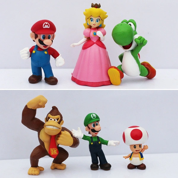 6 PCS Cute Cartoon Super Mario Bros Super Mary Princess Orangutan Doll