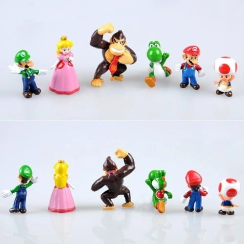 6 PCS Cute Cartoon Super Mario Bros Super Mary Princess Orangutan Doll