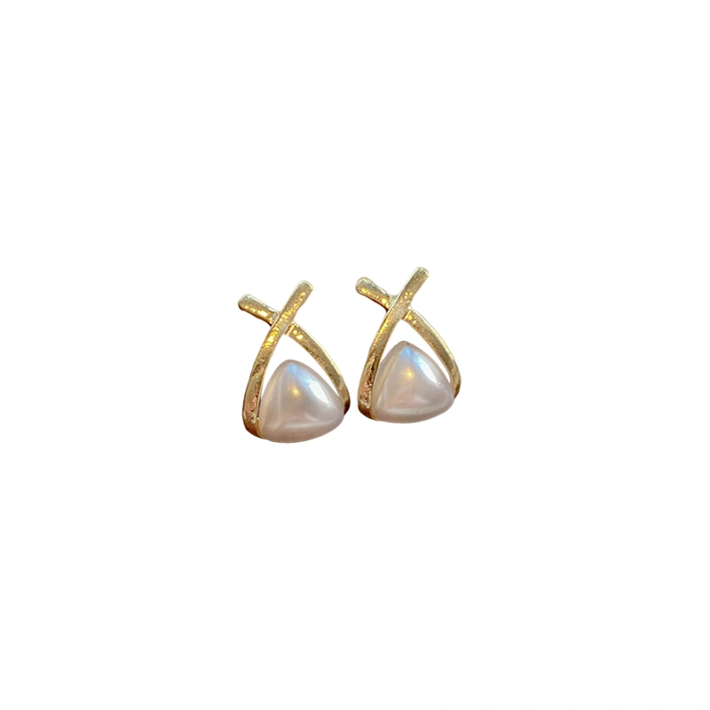 Women Ear Studs, Exquisite Elegant Pearl Alloy Earrings Jewelry Gift