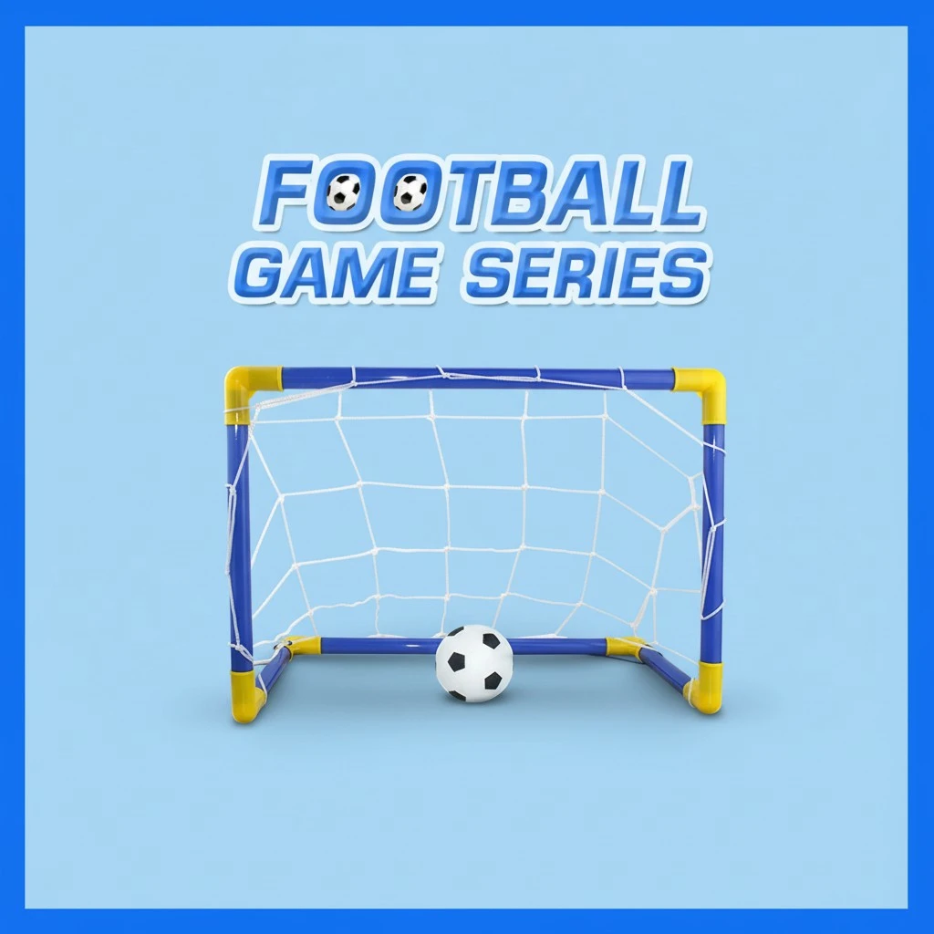 Indoor Football Toy Folding Mini Soccer Ball Goal Post Net Set Child Sport Game
