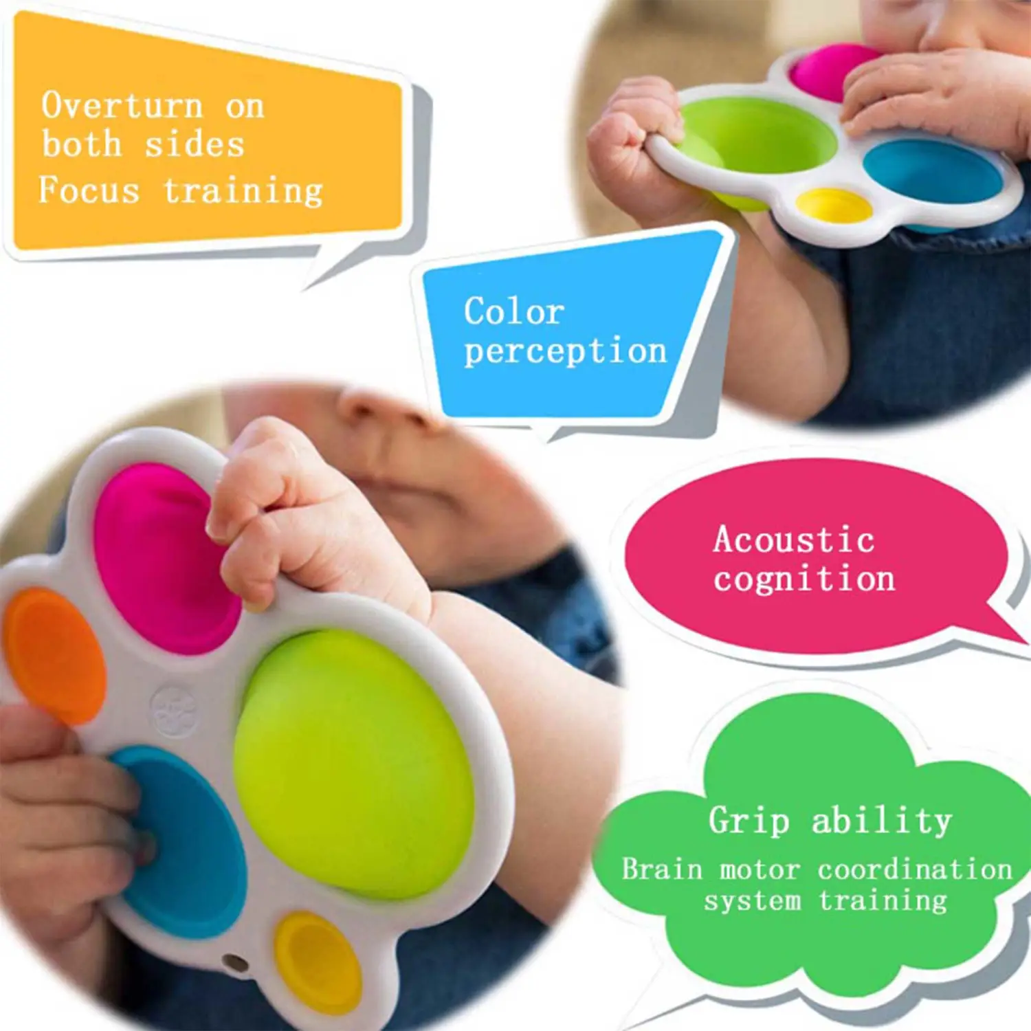 Baby Exercise Toy, Colorful Board Rattle Puzzle Educational Doll