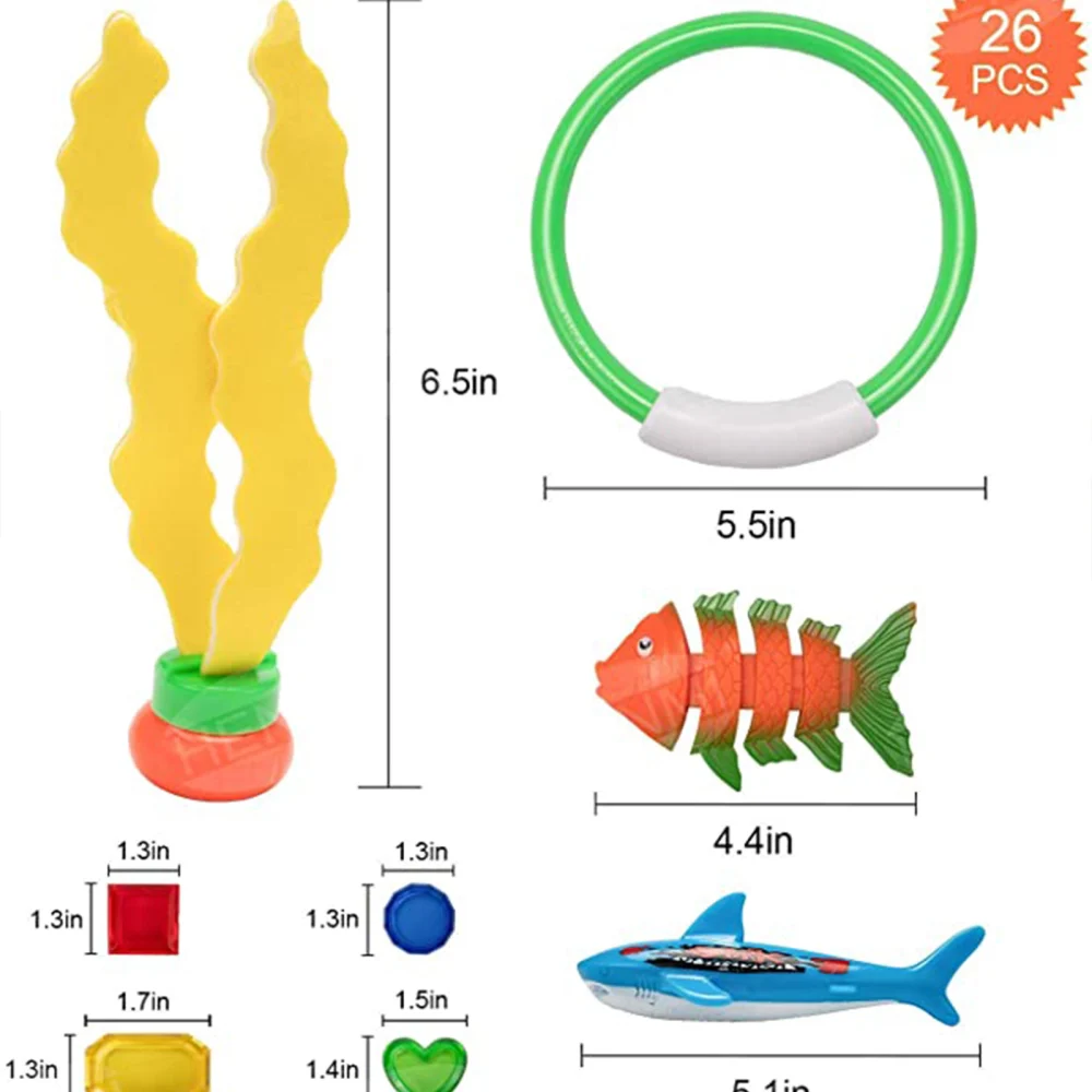 Diving Toys with Diving Pool Toy Ring Octopus Fish for Swimming Pool