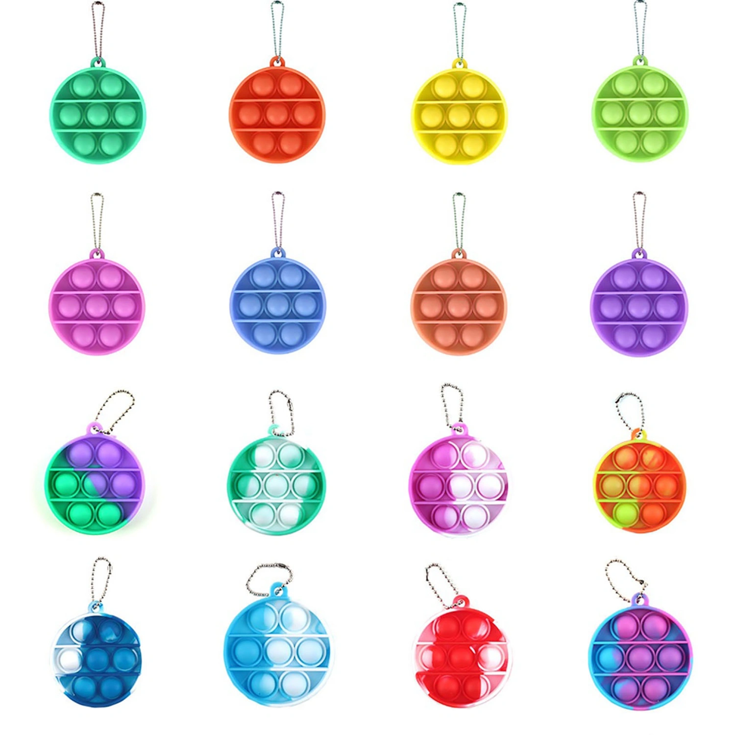 Push Pop Bubble Fidget Toy Sensory Toy Keychain Anti-Anxiety Tool