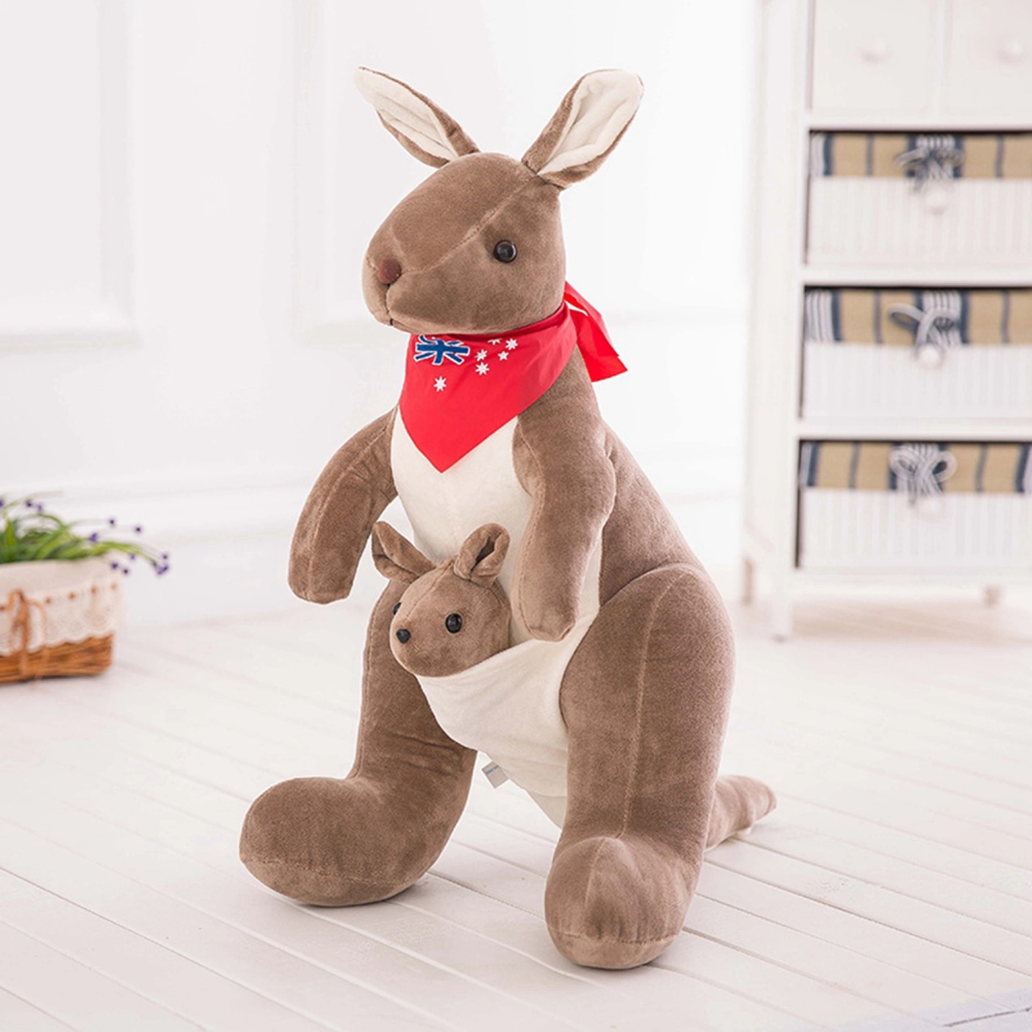 Creative Doll Toy, Cartoon Kangaroo Mom Kids Doll Cute Ornament 