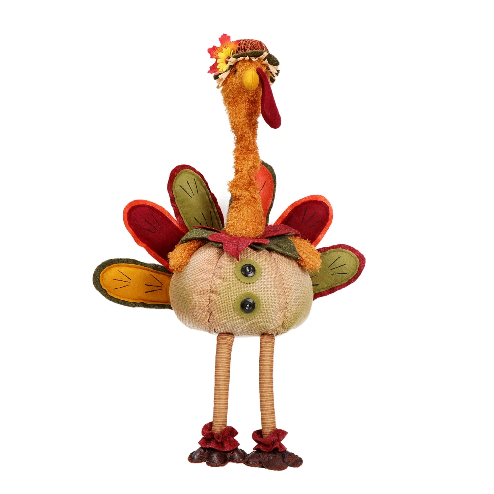 Turkey Doll Stretchable Neck Long Legs Desktop Decor Thanksgiving Gift