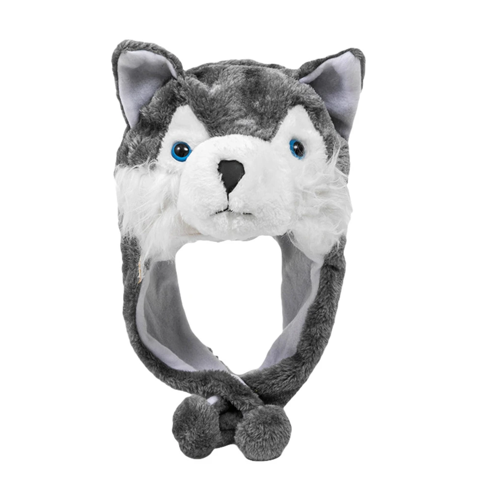 Cosplay Animal Hat for Adults, Cute Cartoon Husky Dog Plush Cap