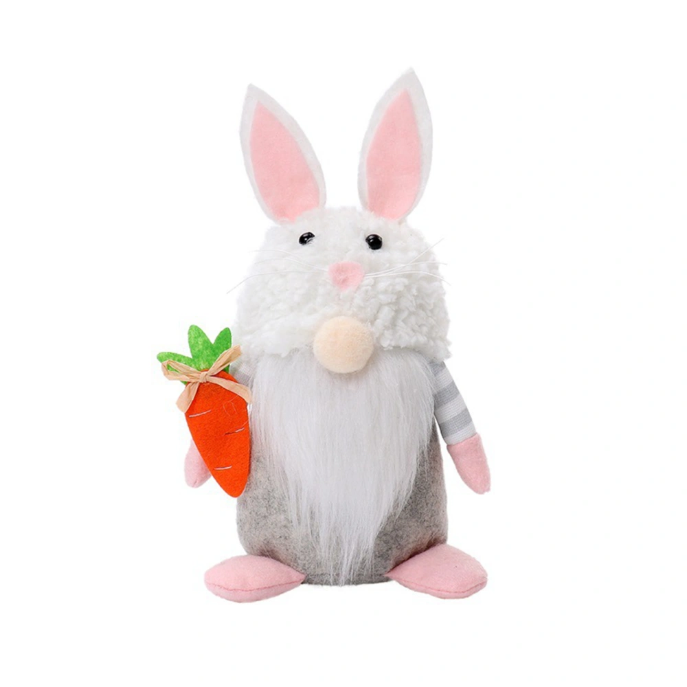 Velvet Doll Ornament, Cartoon Easter Rabbit Toy Friends Decoration 