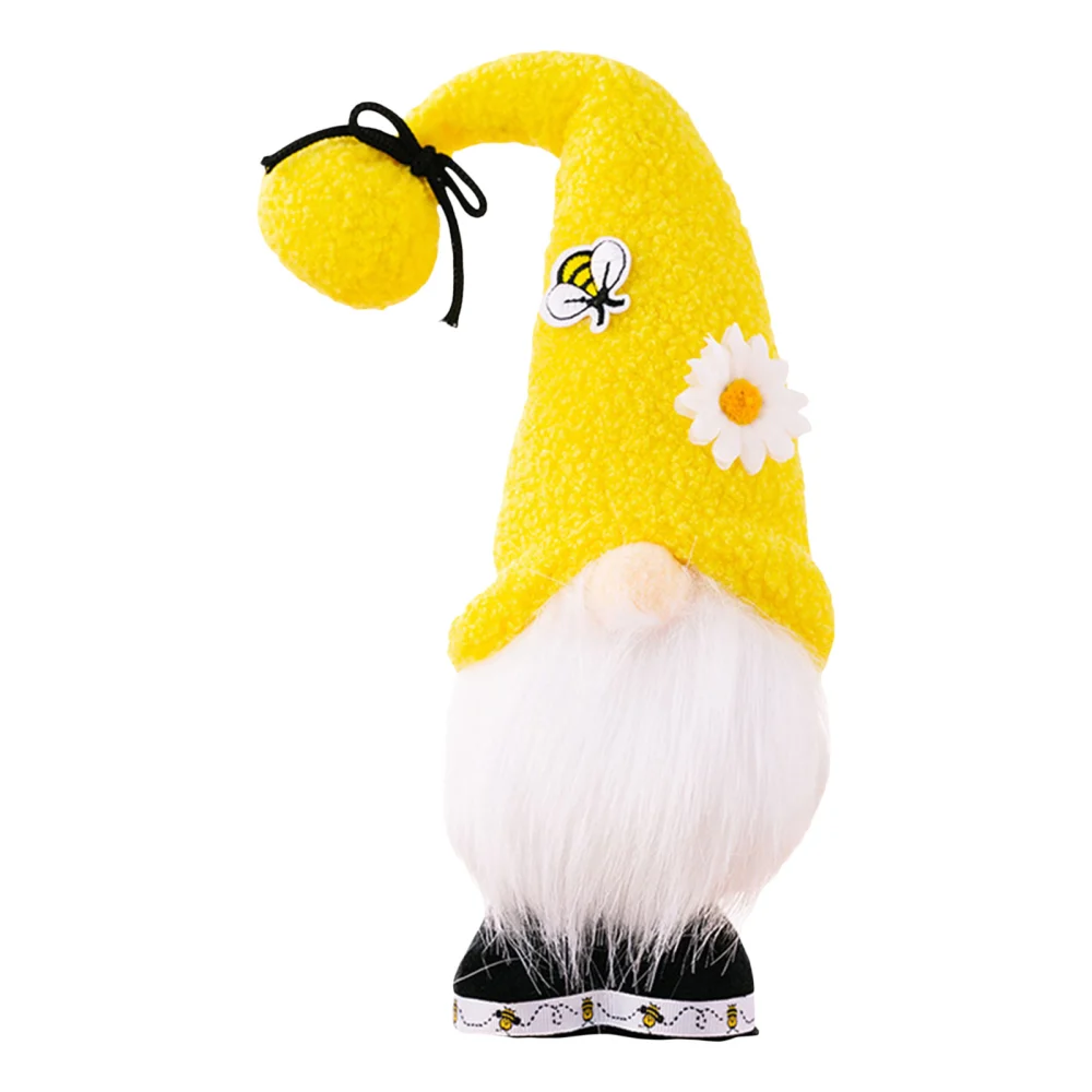 Sunflower Honeybee Gnome Handmade Plush Doll Toy for Ornament