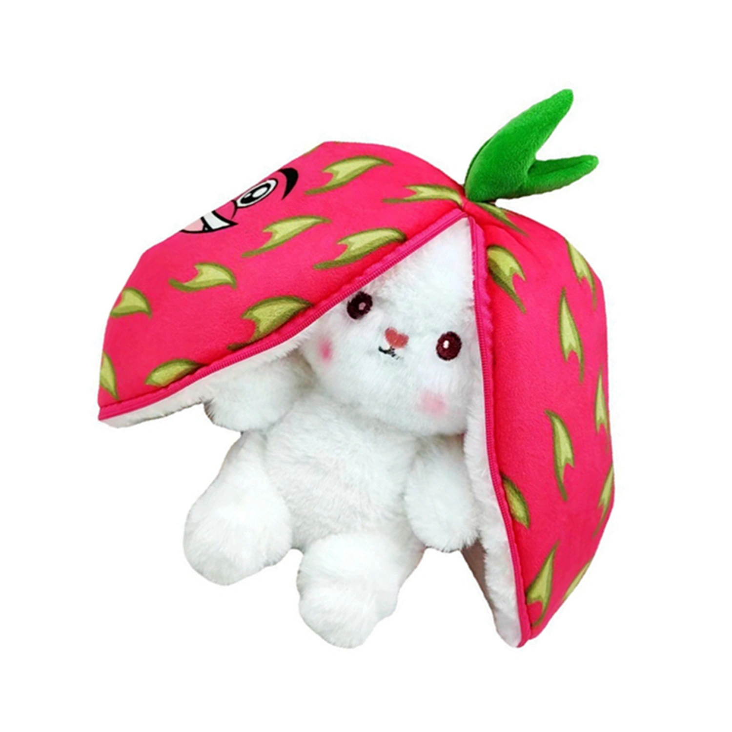 Cartoon Stuffed Plush Doll, Cute Soft Fruit Bunny Zipped Toy Gift