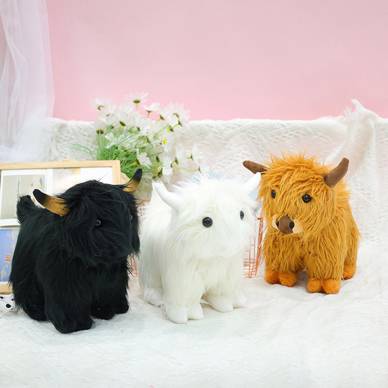 Highland Cow Stuffed Animals Fluffy Highland Cow Plush Toys Bull Dolls