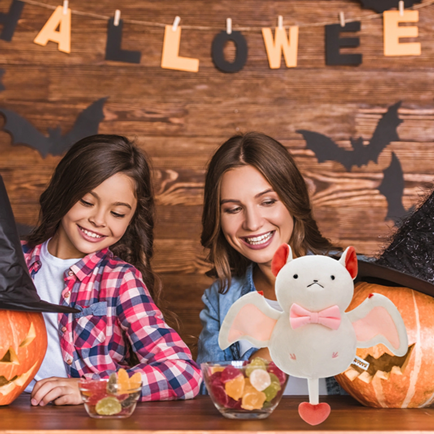 Cute Bat Plush Toy Halloween Bat Throw Pillow Stuffed Animal Doll