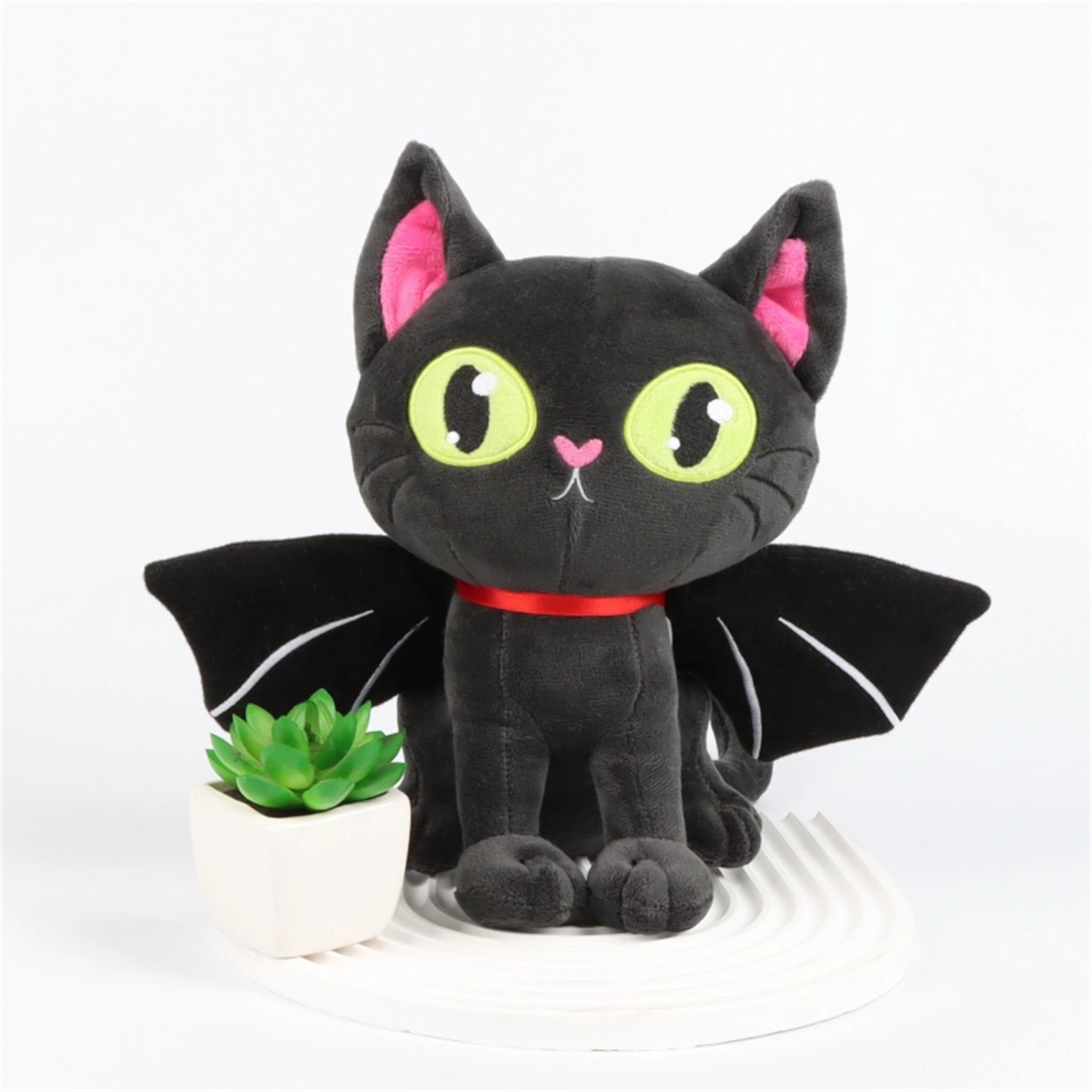 Cute Bat Cat Plush Toy Halloween Cat Soft Stuffed Animal Doll