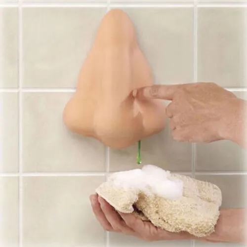 Nose Shaped Liquid Soap Dispenser, Wall Mount Shower Gel Container
