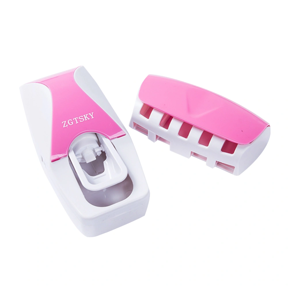 Toothbrush Holder Automatic Toothpaste Dispenser Set with Toothpaste Squeezer