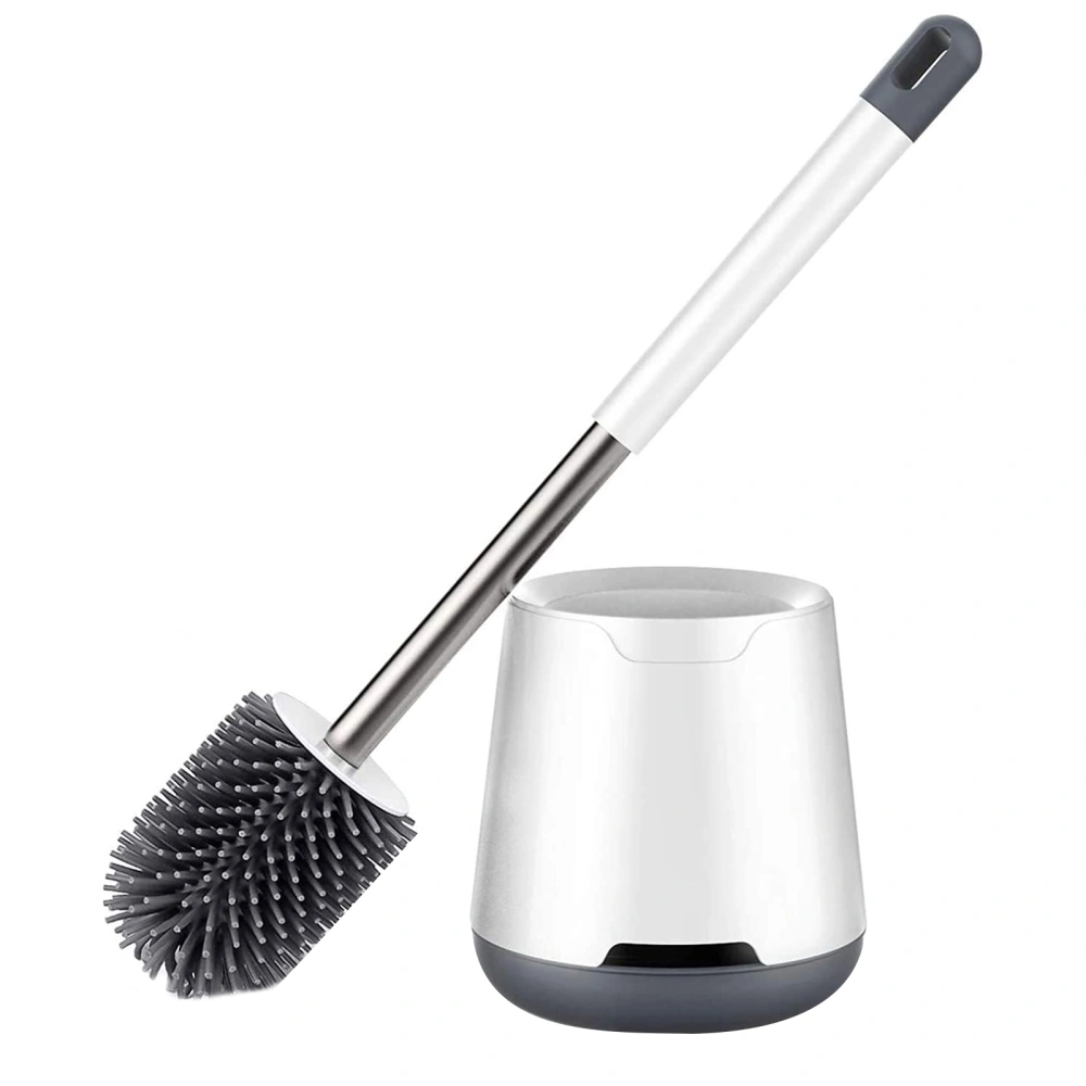 Toilet Bowl Brush Cleaning Kit with Soft TPR Silicone Bristles