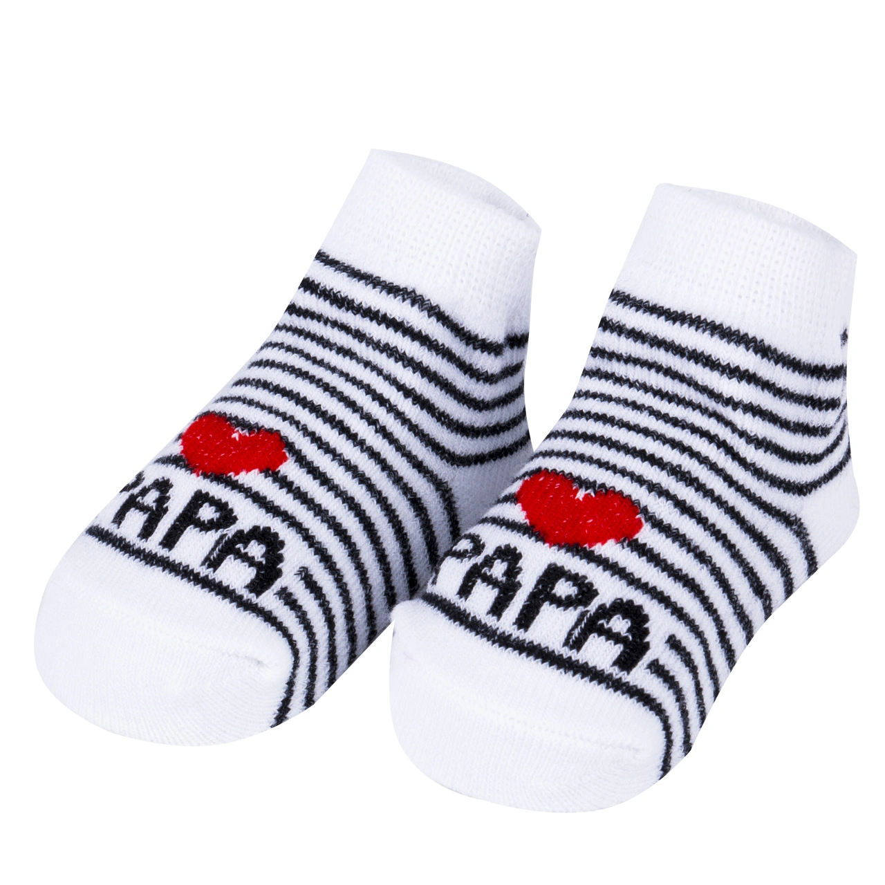 Baby Striped Socks Love Mama/Papa Knitting Home Wear 0-6 Months