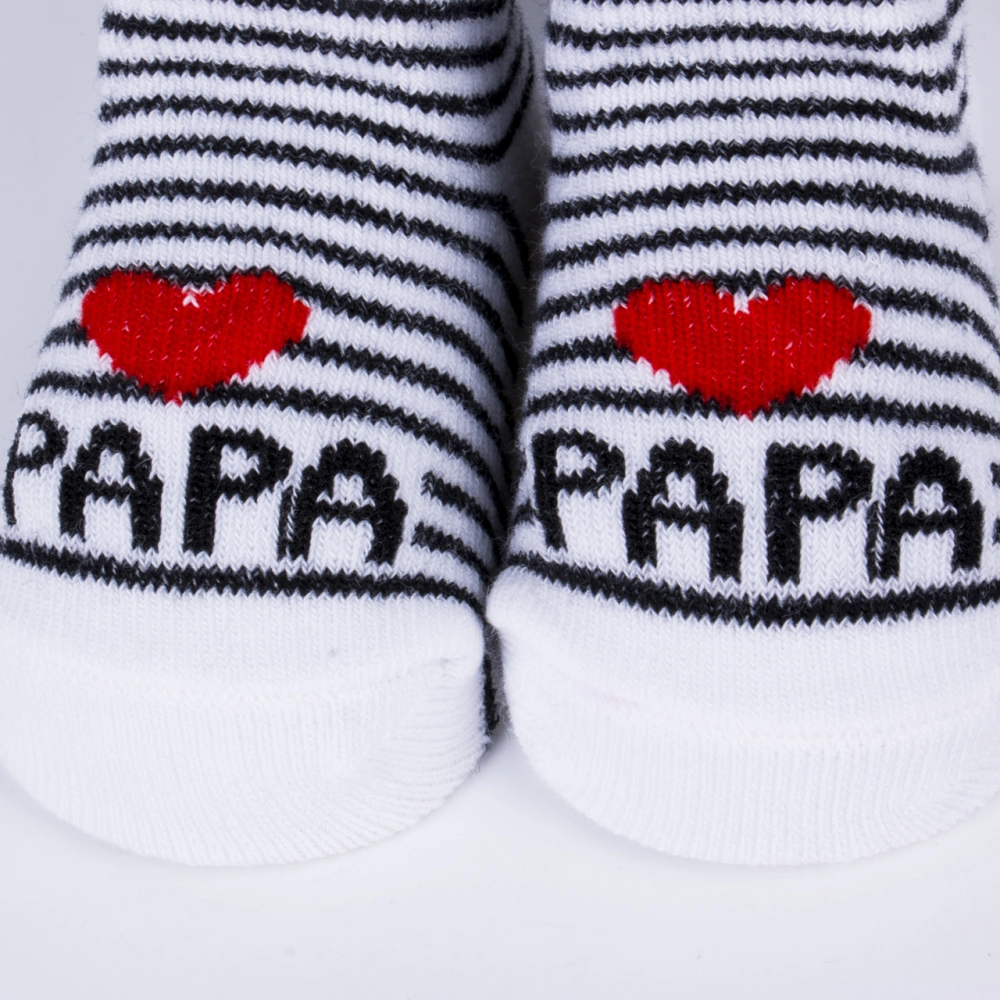 Baby Striped Socks Love Mama/Papa Knitting Home Wear 0-6 Months